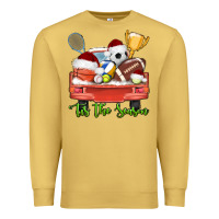Antique Gold tis the season sports truck christmas Premium Sweatshirt - AdoDesignShop