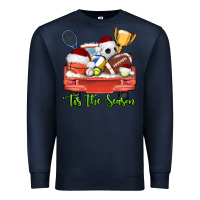 Navy tis the season sports truck christmas Premium Sweatshirt - AdoDesignShop