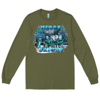 Army Green merry and bright Long Sleeve Tee - FaDigitalArtStudio
