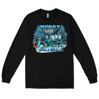 Black merry and bright Long Sleeve Tee - FaDigitalArtStudio