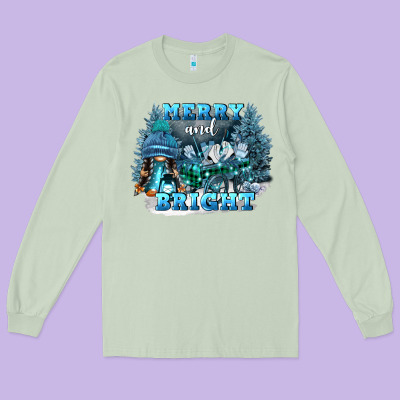 Merry And Bright Long Sleeve Tee Designed By Fadigitalartstudio