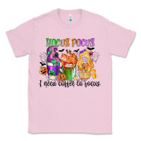 Bubblegum Pink hocus pocus i need coffee to focus Classic Tee - CowGirlArtShop