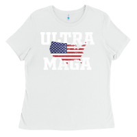 White ULTRA MAGA Ladies Tee - linhVisuals