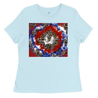 Baby Blue patriotic tie dye Ladies Tee - CowGirlArtShop