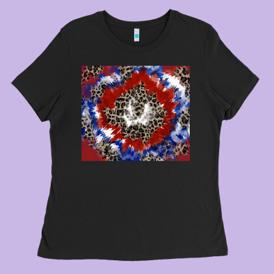 Patriotic Tie Dye Ladies Tee Designed By Cowgirlartshop