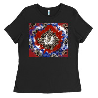 Black patriotic tie dye Ladies Tee - CowGirlArtShop