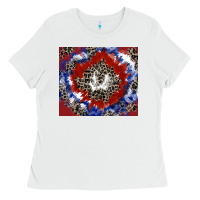 White patriotic tie dye Ladies Tee - CowGirlArtShop
