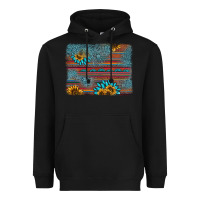 Black sunflower gemstone serape background Heavyweight Hoodie - AdoDesignShop