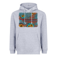 Heather Grey sunflower gemstone serape background Heavyweight Hoodie - AdoDesignShop