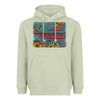 Matcha sunflower gemstone serape background Heavyweight Hoodie - AdoDesignShop