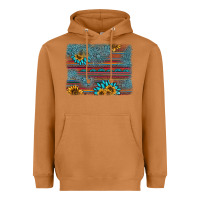 Meerkat sunflower gemstone serape background Heavyweight Hoodie - AdoDesignShop