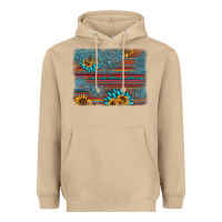 Mushroom sunflower gemstone serape background Heavyweight Hoodie - AdoDesignShop