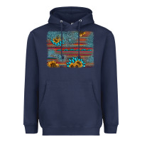 Navy sunflower gemstone serape background Heavyweight Hoodie - AdoDesignShop