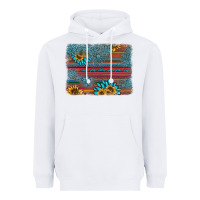 White sunflower gemstone serape background Heavyweight Hoodie - AdoDesignShop
