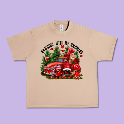 Valentine's Day Hanging With My Gnomies Urban Heavy Tee Designed By Fadigitalartstudio