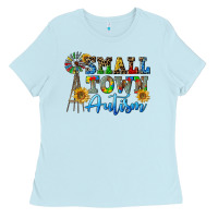 Baby Blue small town autism Ladies Tee - CowGirlArtShop