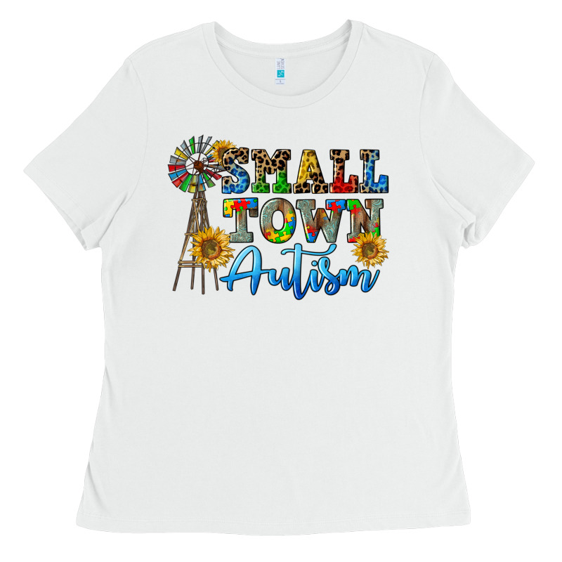 Small Town Autism Ladies Tee by CowGirlArtShop | Teevron