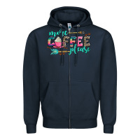Navy more coffee please Zipper Hoodie - AdoDesignShop