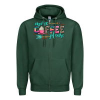 Sports Green more coffee please Zipper Hoodie - AdoDesignShop