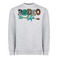 Heather Grey rodeo life with gemstone Heavyweight Sweatshirt - AdoDesignShop