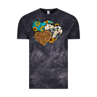 Cloud Black cowhide leopard hearts Vintage Tee - OliviaCreatesArt