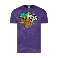 Cloud Purple cowhide leopard hearts Vintage Tee - OliviaCreatesArt