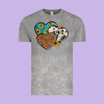 Cowhide Leopard Hearts Vintage Tee Designed By Oliviacreatesart