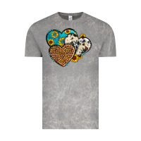 Cloud Rock cowhide leopard hearts Vintage Tee - OliviaCreatesArt