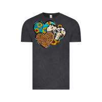 Vintage Black cowhide leopard hearts Vintage Tee - OliviaCreatesArt