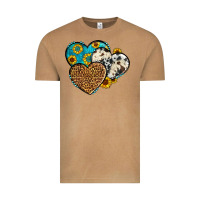 Vintage Camel cowhide leopard hearts Vintage Tee - OliviaCreatesArt
