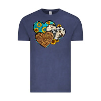 Vintage Denim cowhide leopard hearts Vintage Tee - OliviaCreatesArt