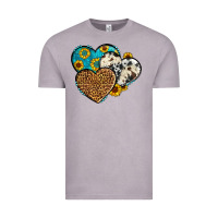 Vintage Zinc cowhide leopard hearts Vintage Tee - OliviaCreatesArt