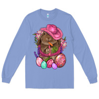 Colony Blue Cowboy Rabbit Easter Long Sleeve Tee - BundleAndBundleShop