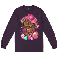 Plum Cowboy Rabbit Easter Long Sleeve Tee - BundleAndBundleShop