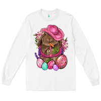 White Cowboy Rabbit Easter Long Sleeve Tee - BundleAndBundleShop