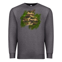 Charcoal Heather camouflage glitter patch Premium Sweatshirt - AdoDesignShop