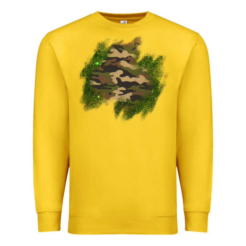 Camouflage Glitter Patch Premium Sweatshirt by AdoDesignShop | Teevron