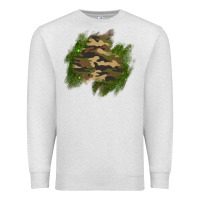 Oatmeal Heather camouflage glitter patch Premium Sweatshirt - AdoDesignShop