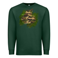 Sports Green camouflage glitter patch Premium Sweatshirt - AdoDesignShop