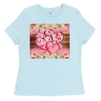 Baby Blue cancer hearts Ladies Tee - CowGirlArtShop