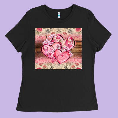 Cancer Hearts Ladies Tee Designed By Cowgirlartshop