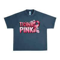 Midnight Navy Think pink Cancer Awareness Urban Heavy Tee - FaDigitalArtStudio