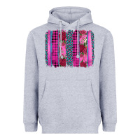 Heather Grey valentine's day floral leopard brushstroke Heavyweight Hoodie - AdoDesignShop
