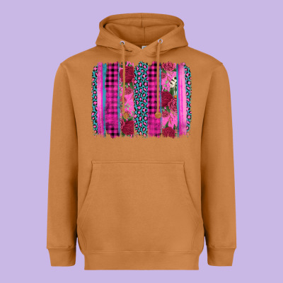 Valentine's Day Floral Leopard Brushstroke Heavyweight Hoodie Designed By Adodesignshop