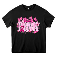 Black Think pink Cancer Awareness Heavy Core Tee - HowdyJamesFarm