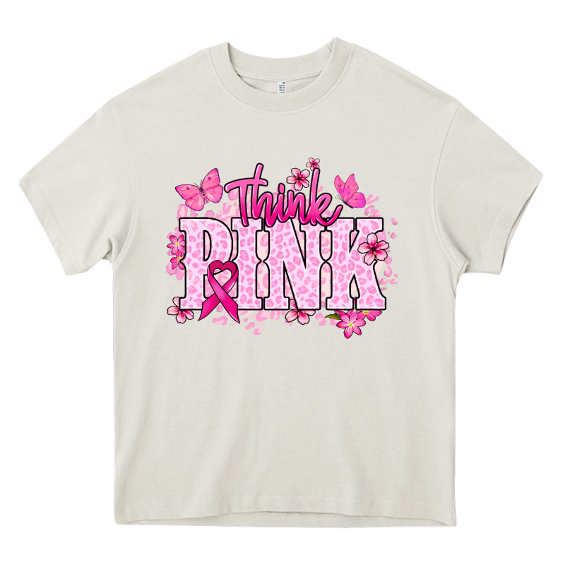 Think Pink Cancer Awareness Heavy Core Tee by HowdyJamesFarm | Teevron