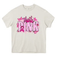 Cream Think pink Cancer Awareness Heavy Core Tee - HowdyJamesFarm