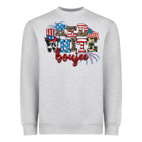 Heather Grey Red whıte boujee Heavyweight Sweatshirt - AdoDesignShop