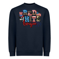 Navy Red whıte boujee Heavyweight Sweatshirt - AdoDesignShop