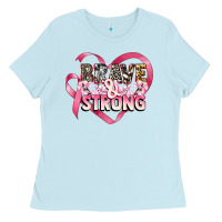 Baby Blue brave and strong cancer awareness Ladies Tee - CowGirlArtShop